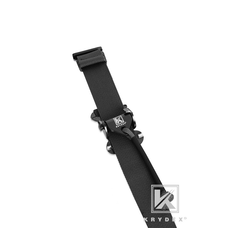 KRYDEX Tactical Rifle Sling Slingster Strap 2 Point / 1 Point 2.25 "modulare rimovibile imbottito per combattimento tiro caccia nero