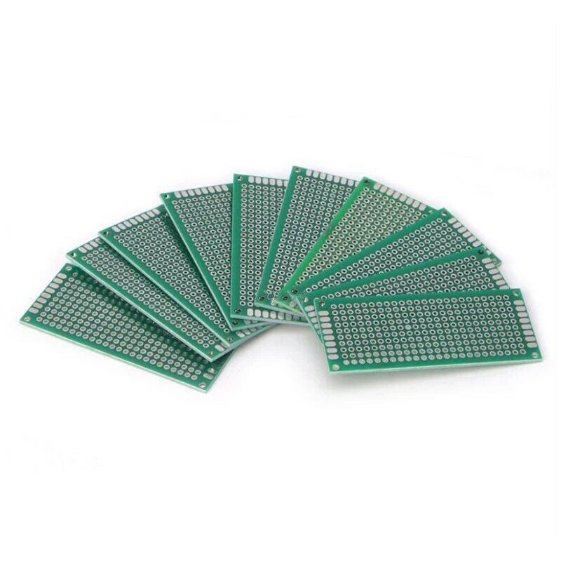 10 stücke elektronische Leiterplatte 3x7cm DIY Universal-Leiterplatte 3*7cm Doppelseiten-Prototyping-Platine für Arduino-Kupferplatte