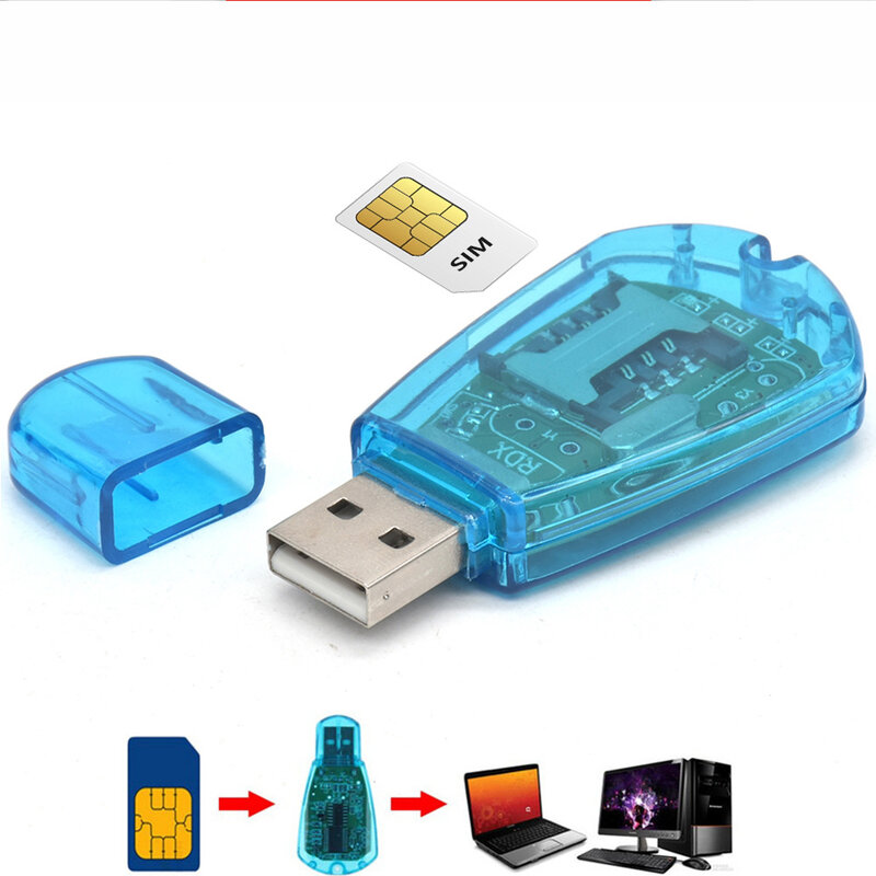 Usb Sim Kaart Lezer Onbeperkt Mobiele Telefoon Kaarten Lezers Editor Geheugen Mini Draagbare Kaart Adapter Voor Computer Accessoires