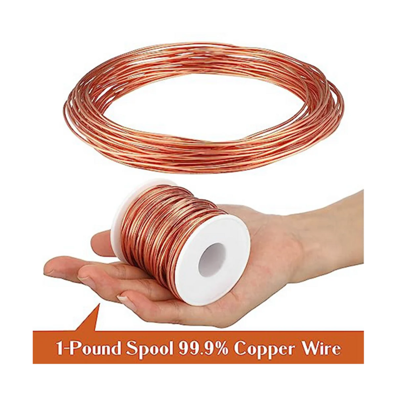 Alambre de cobre suave desnudo muerto para la fabricación de joyas, carrete de 1 libra (calibre 16, diámetro de 0.051 pulgadas, longitud de 126 pulgadas)