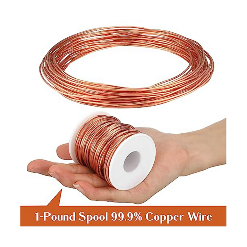 Bare Dead Soft Copper Wire Dead Soft Copper Wire for Jewelry Making, 1 Pound Spool (16 Gauge,0.051In Dia, 126In Length)