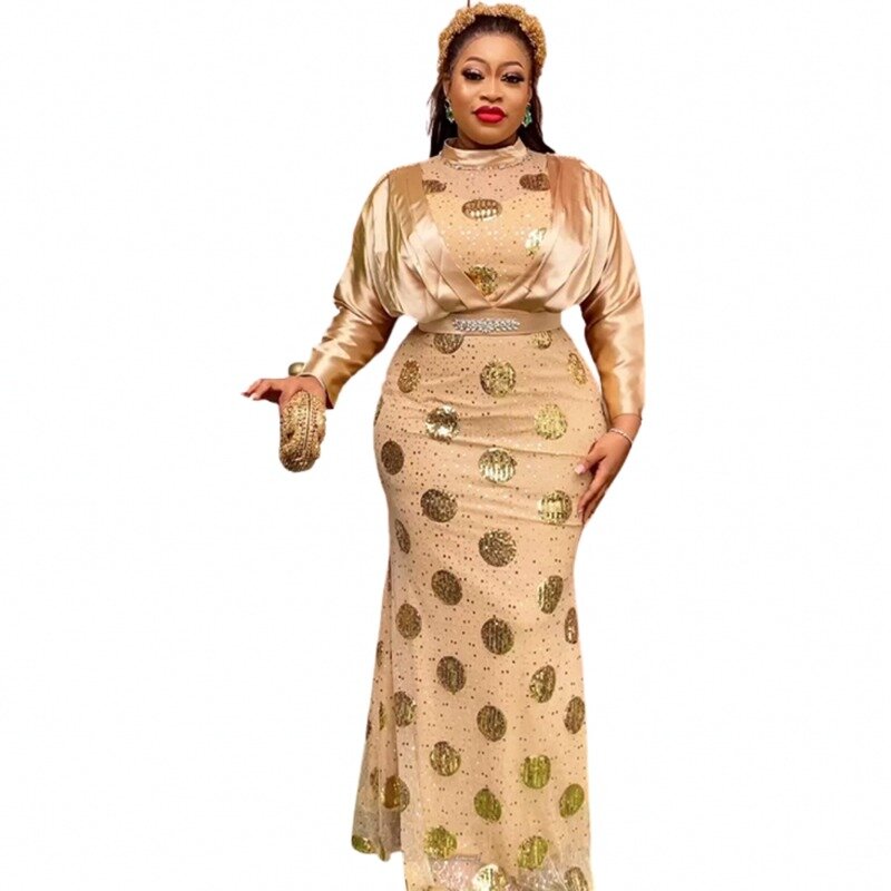 Vestido maxi africano para mujer, ropa de fiesta, dashiki, kleidung, langarm