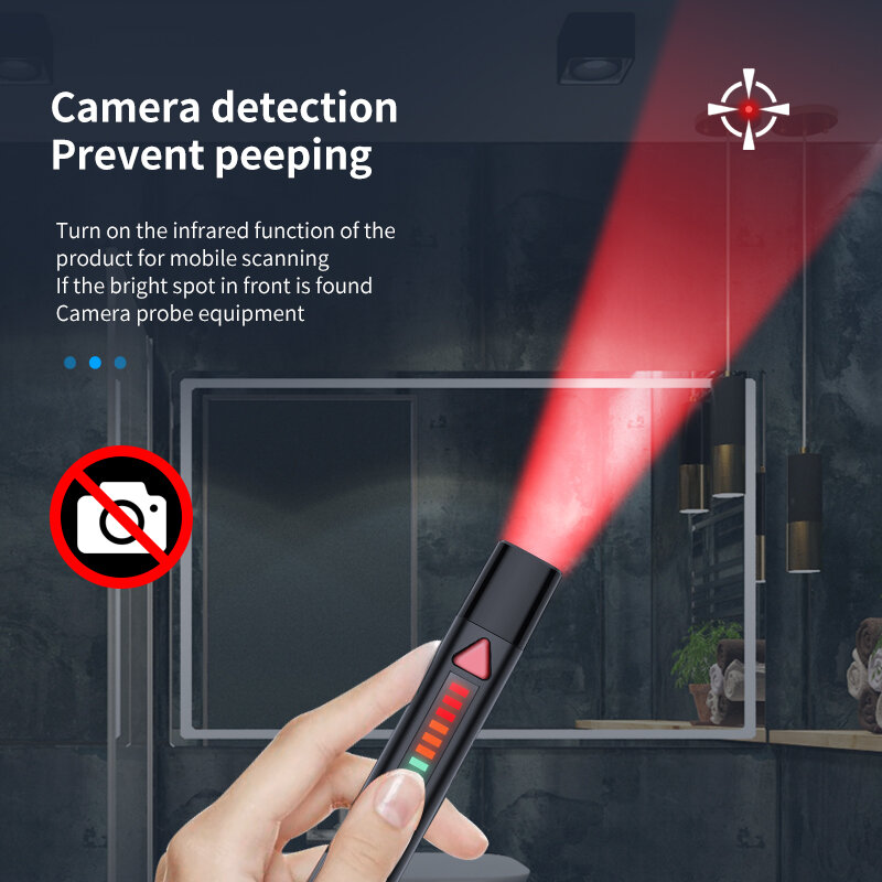 Mini telecamera nascosta rilevatore penna Anti Candid RF Scanner Anti-spia Bug Anti-radiazioni Shield localizzatore GPS eavedling Cam Finder