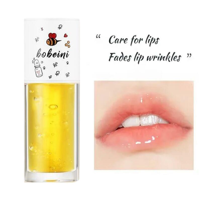 Pelembap, Lip Gloss pemadat bibir, penambah garis Serum halus, pompa perbaikan, mengurangi minyak esensial bibir, minyak bibir C F0b3