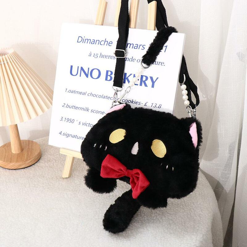 Tas ponsel cantik Lolita pelajar tas imut dompet koin anak tas boneka mewah kucing tas selempang tunggal tas wanita