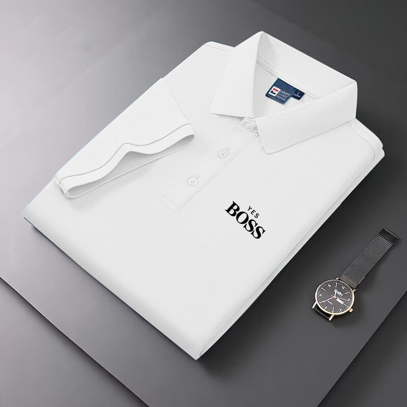 Polos hirt Herren Kurzarm T-Shirt Casual Sports einfarbig Revers Shirt Top Sommer neue vielseitige Polo-Anzug