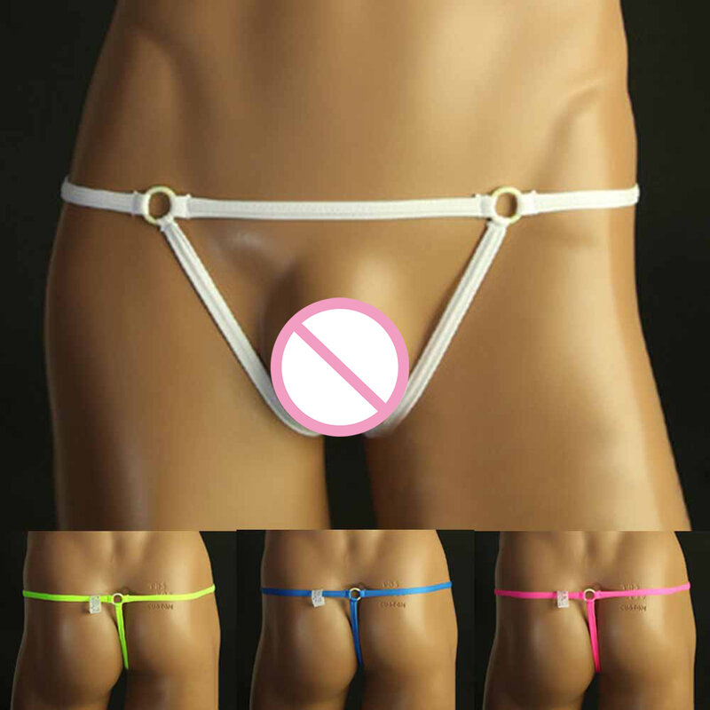 Exposed Cock Sexy Mens G-String Micro Thongs Bikini Hollow Penis Exposed Butt Briefs Gay Underwear Erotic Lingerie T-Back Pantie