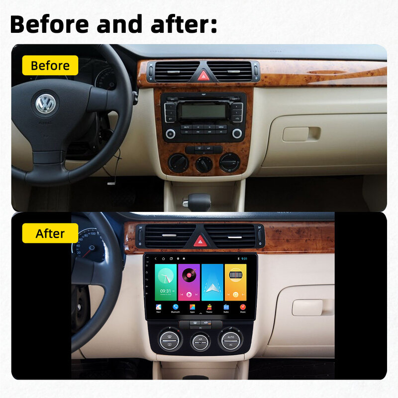 Автомагнитола 2 Din на Android для VW Volkswagen Bora MT 2006-2010, мультимедийный плеер с GPS-навигацией, головное устройство, Стерео Авторадио Carplay