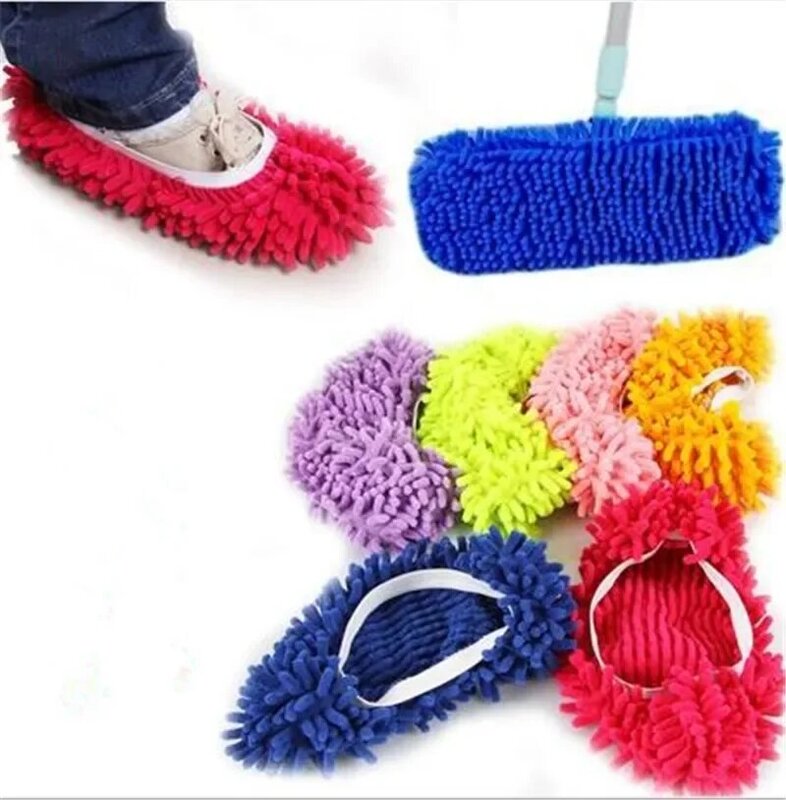1 Piece Microfiber Mop Floor Cleaning Lazy Fuzzy Slippers House Home Flooring Tools Shoes Bathroom Kitchen Cleaner