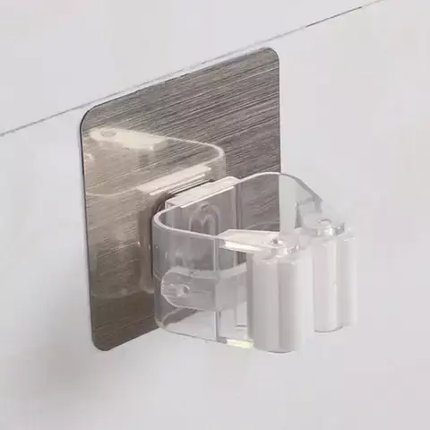 Многофункциональный настенный держатель для швабры, не требующий гвоздей, водонепроницаемый настенный держатель для кухни, ванной комнаты, не требующий разметки