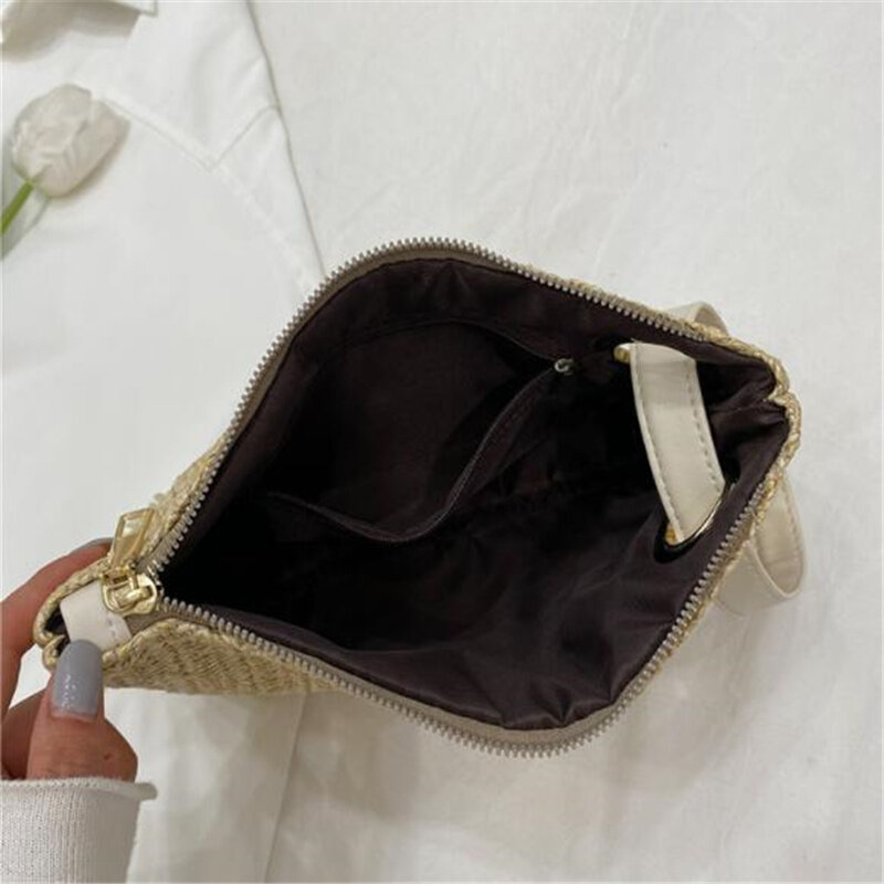 Винтажный Плетеный кошелек, женская соломенная сумка, квадратная сумочка, модная сумка-конверт, женская пляжная сумка для отпуска, женский клатч с ремешком в виде подсолнуха