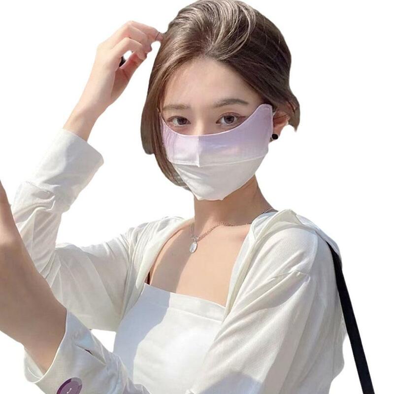 1PCS Gradient Color Ultraviolet-proof Face Mask Fashion Thin Ice Silk Sunscreen Mask Breathable Multicolor Sports Mask