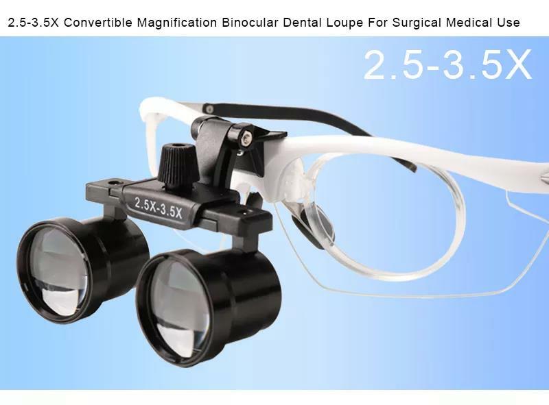 2.5X -3.5X occhialini dentali lente d'ingrandimento binoculare lente in alluminio unità dentale occhialini chirurgici per odontoiatria
