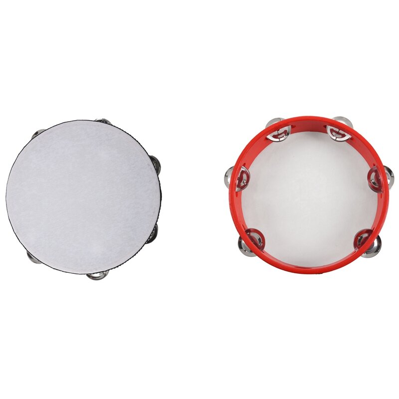 Quality 2PCS 8 Inch Musical Tambourine Tambourine Drum Round Percussion Gift For KTV Party