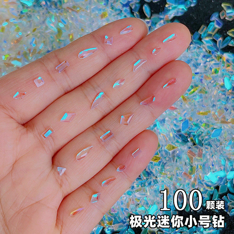 100Pcs Mixed Rhinestone Crystal Ab Charm Luxe Nail Art Plaksteen Gems Voor Nail 3D Decoraties Clitter Manicure Nail Gems diy 2022