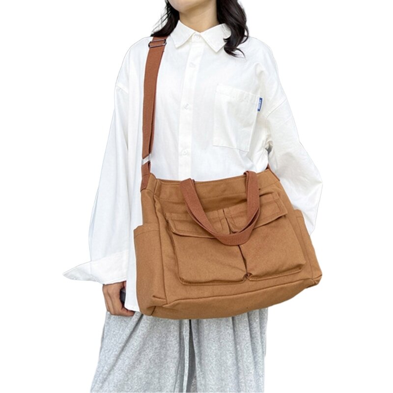 Модная сумка через плечо для женщин, универсальные школьные сумки, холщовая сумка