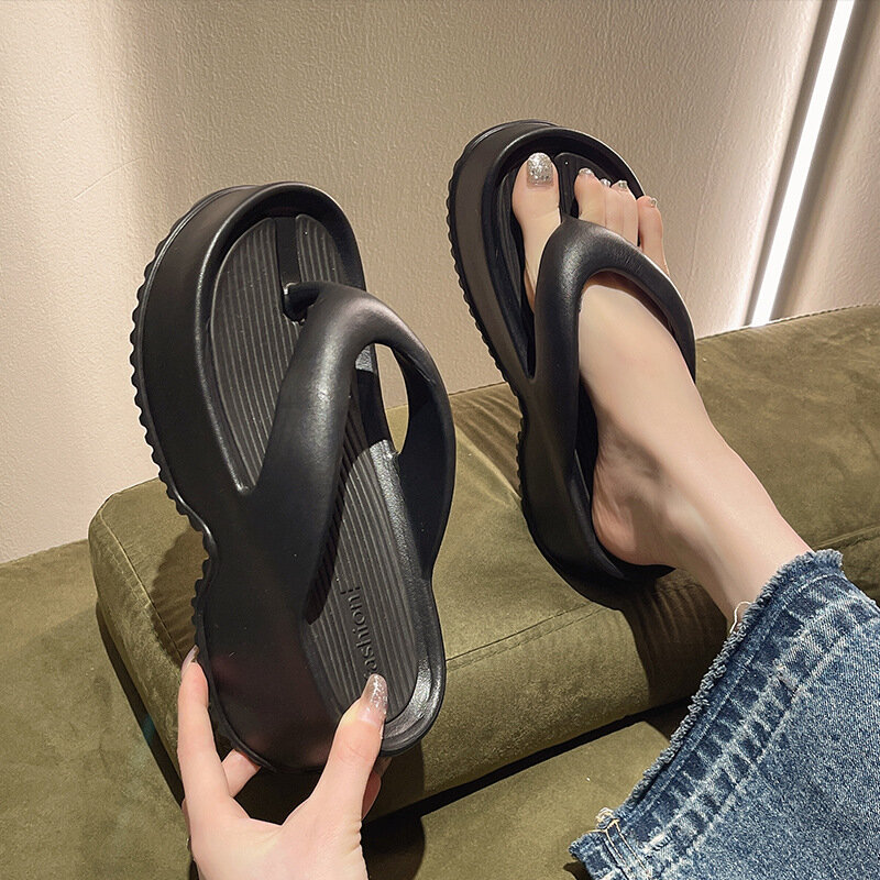 Klapki damskie klapki z grubą podeszwą w jodełkę na 2024 letnie pantofle na Instagramie