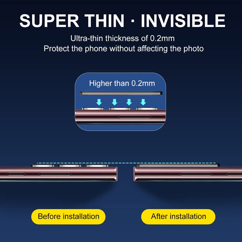 Protector de lente de cámara de vidrio templado para Samsung Galaxy S23 S24 Plus S24 Ultra HD, película protectora de cámara Premium transparente