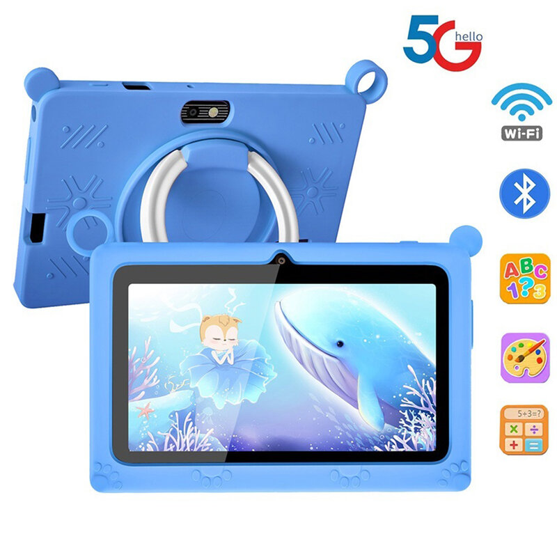 Tablette PC éducative Android pour enfants, tablettes bon marché et simples, 7 pouces, WiFi 5G, Façades, Core 4 Go de RAM 64 Go, Dean