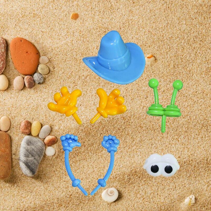 7 pçs/set eco-friendly decorativo prop areia moldagem acessórios bonito ferramentas de moldagem areia olhos mãos pés ao ar livre brinquedo