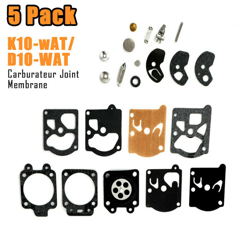 Prémio Carburador Repair Kit, Diafragma Seal, Garante Ótima Entrega De Combustível, 5 Pack, K10 WAT WA, D10 WAT