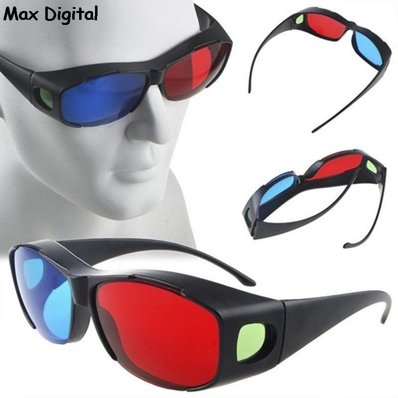 ¡Nuevo! 1 Uds. Gafas 3D de color rojo y azul con montura negra para juegos de DVD y películas de televisión anaglifo Dimensional