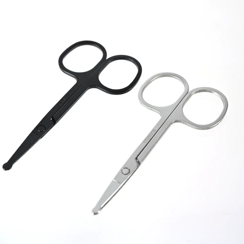 New 1pc 3.5" Stainless Steel Mini Portable Curved Mustache Nose Ear Hair Remover Trimmer Small Scissors
