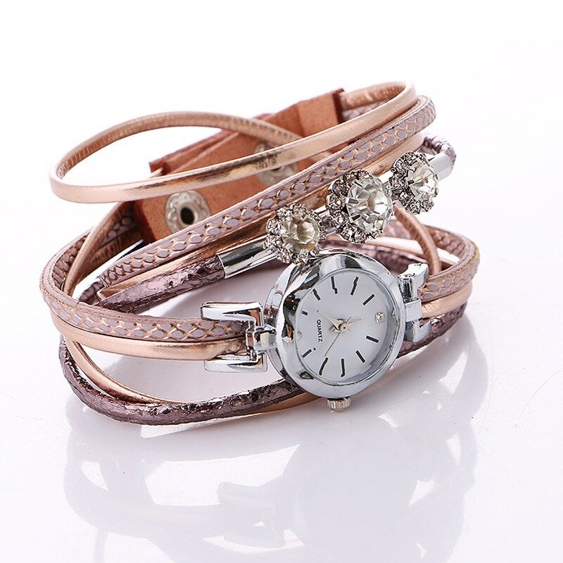 Relogio Feminino Women's Watch Fashion Luxury Diamond Circle Leather Band Bracelet Ladies Watch Female Watch 2022 Reloj Mujer