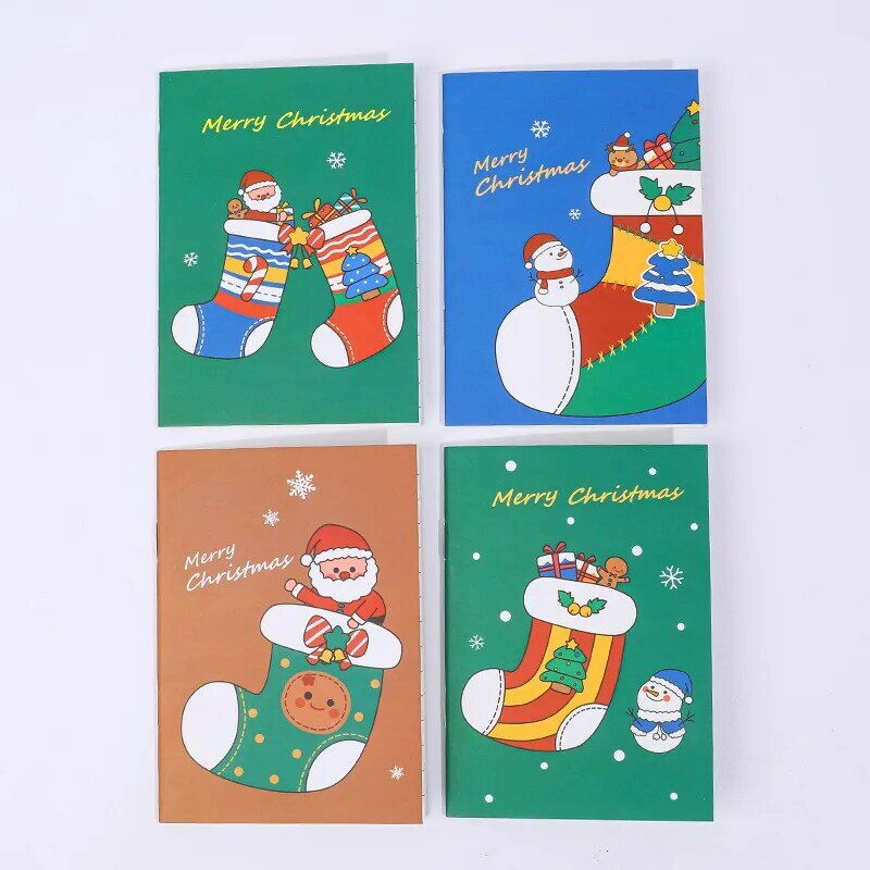 1pcs Korea Stationery Pocket Planners Cute Cartoon Christmas Santa Claus Elk Tree Notebook School Student Child Prize