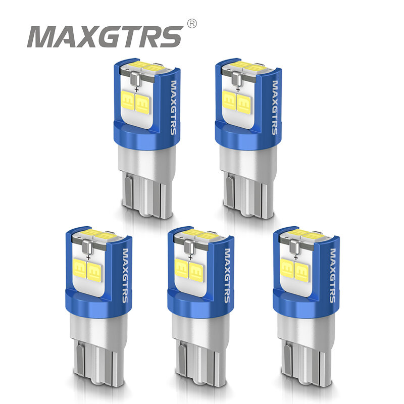 MAXGTRS-bombilla LED para coche, lámpara de lectura, 5x194, 168, T10, W5W, 3030 DRL