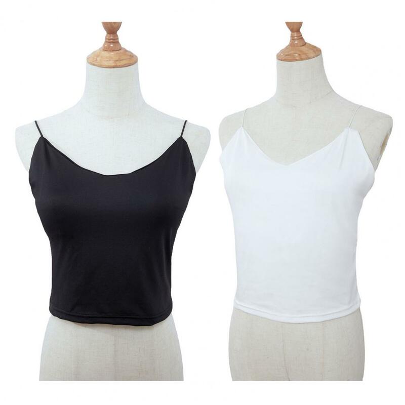 Women Summer Sling Vest Deep V-neck Sleeveless Tank Tops Solid Color Slim Fit Bottoming Tops Streetwear Женский Жилет 여성용 조끼