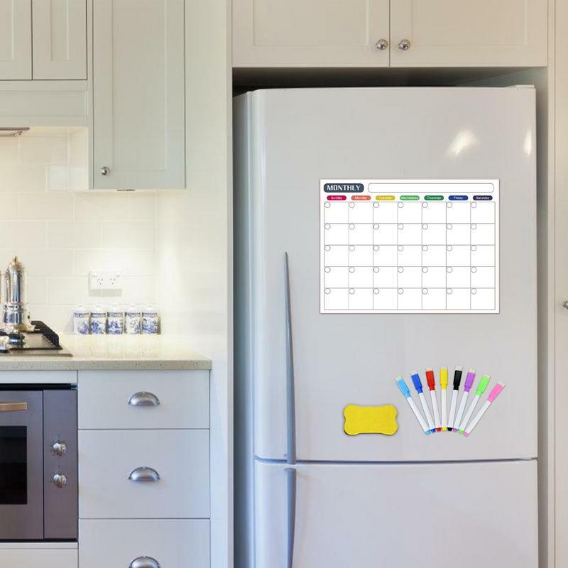 Магнитная доска-планировщик, доска-планировщик холодильника с магнитным календарем, набор блокнотов
