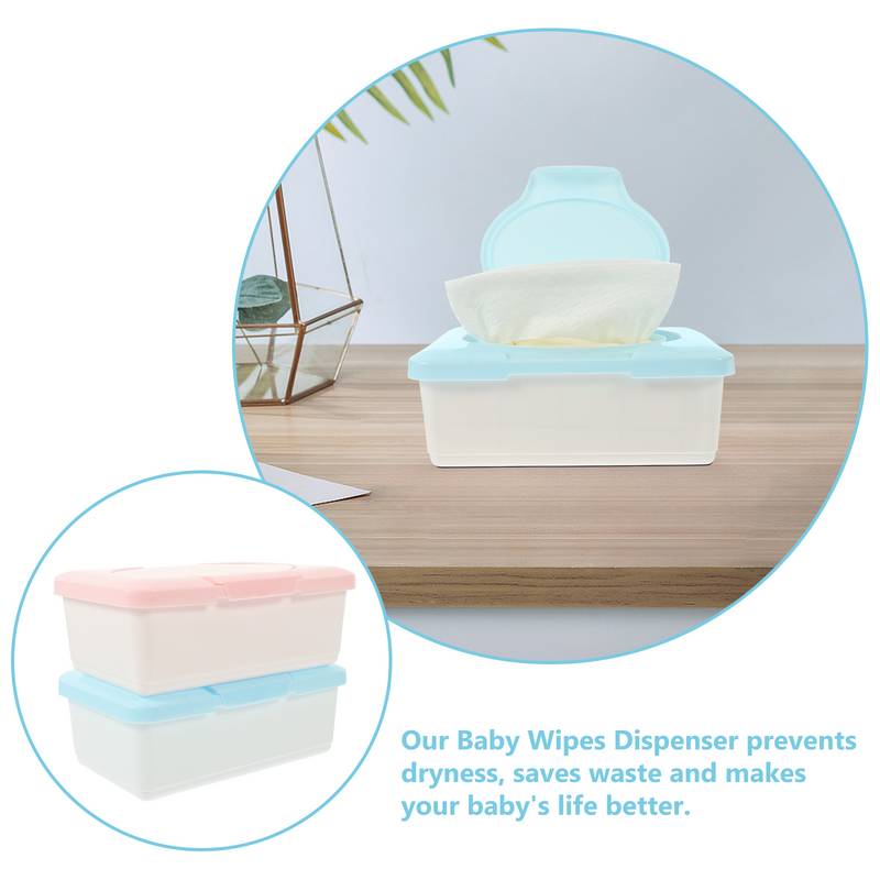 Caja de toallitas piezas para bebé, dispensador de almacenamiento de baño, contenedor recargable, soporte de viaje, 2 uds.