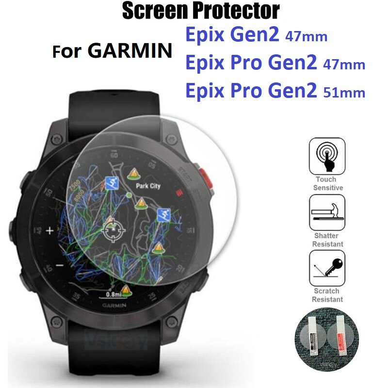 5ชิ้นฟิล์มป้องกันหน้าจอสำหรับ Garmin epix Pro Gen 2 51มม. 47มม./epix Gen2สมาร์ทวอท์ชกระจกนิรภัยป้องกันรอยขีดข่วน