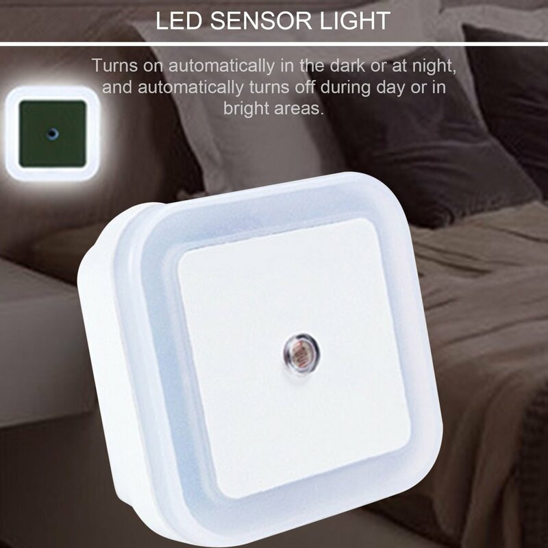 Lâmpada de Indução LED Inteligente, Quadrado, Luz de Parede, Luz Noturna, Interruptor Automático, Sensor, Quarto, Utensílios Domésticos
