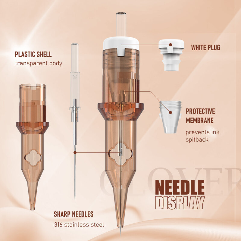 POPU Clover Tattoo Needles cartuccia Round Liner cartucce professionali membrana per PMU SMP Tattoo Rotary Machine Pen Supply