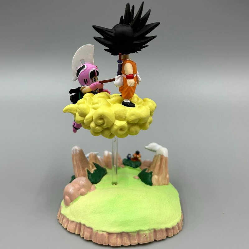 9cm Dragon Ball Figure Son Goku Chichi Somersault Cloud Chibi Statue PVC Anime Action Figurine ornamenti carini regalo giocattolo per bambini