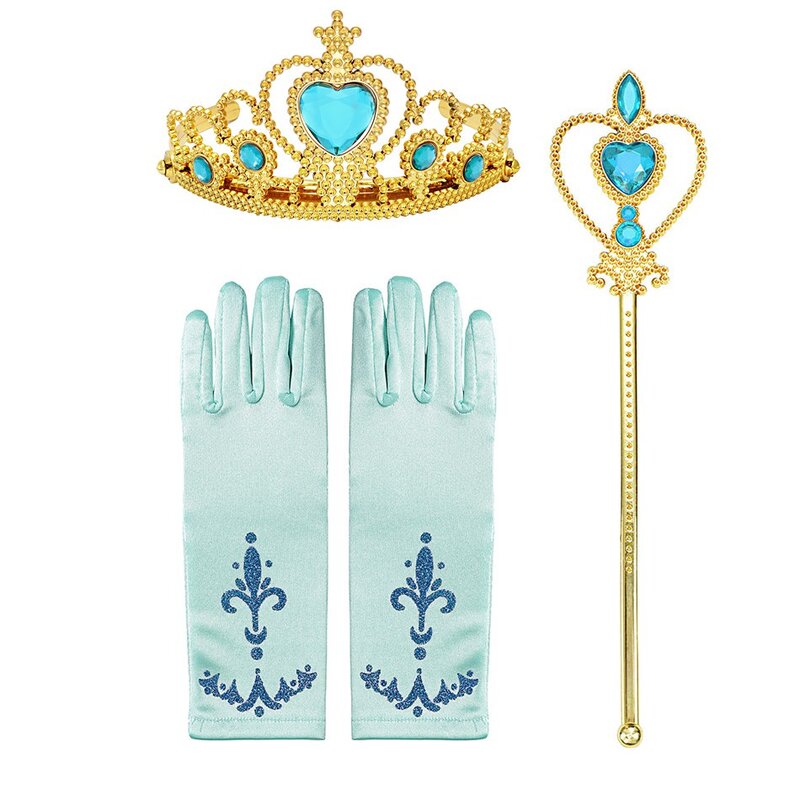 Princesa Jasmine Jewelry Play Toy Set para Meninas, Acessórios de Vestir, Headband, Colar, Halloween, Favores de Festa de Natal