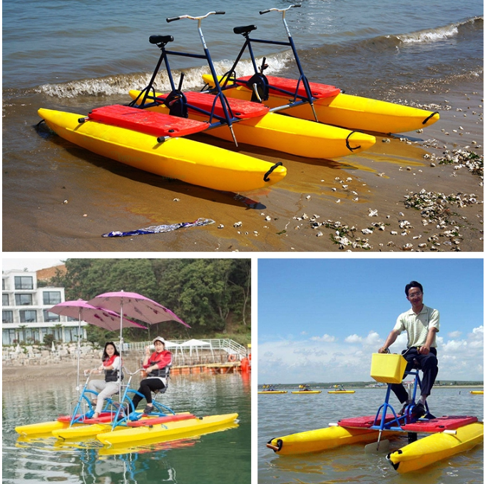Sat-Pédale d'eau en plastique PE, équipement de jeu d'eau, vélo d'eau, vélo à vendre