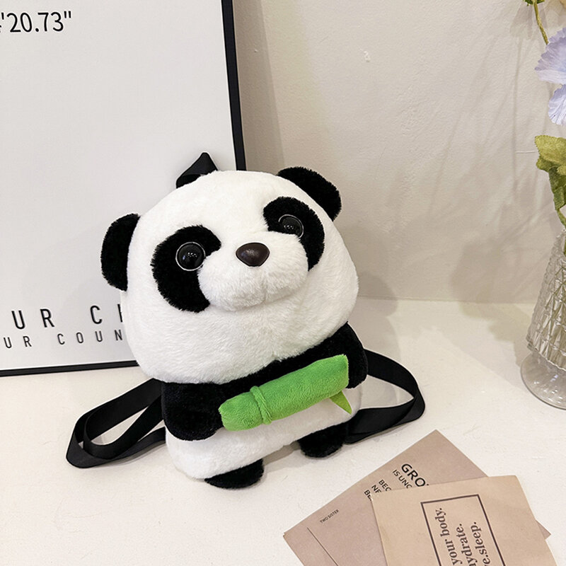Panda Animal Cute Backpack Casual peluche Girl Dolls zaino moda semplice cinturino regolabile Kawaii bambini Cartoon Gifts