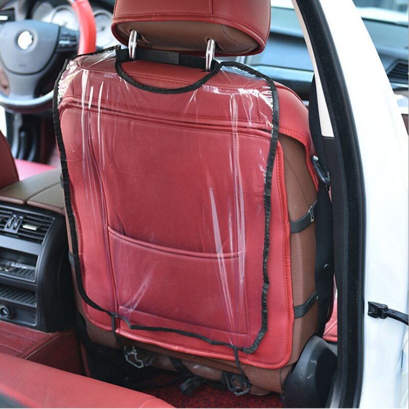 Cubierta de respaldo de protección de asiento de coche para niños, almohadilla antipatadas de limpieza transparente, accesorios de piezas de automóviles