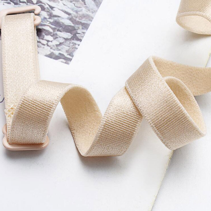 1Pair Slip Resistant Bra Straps Nylon Elastic Bands Rubber Stretch Belt Soft Underwear Spring Tape Ribbon DIY Sewing Accessories