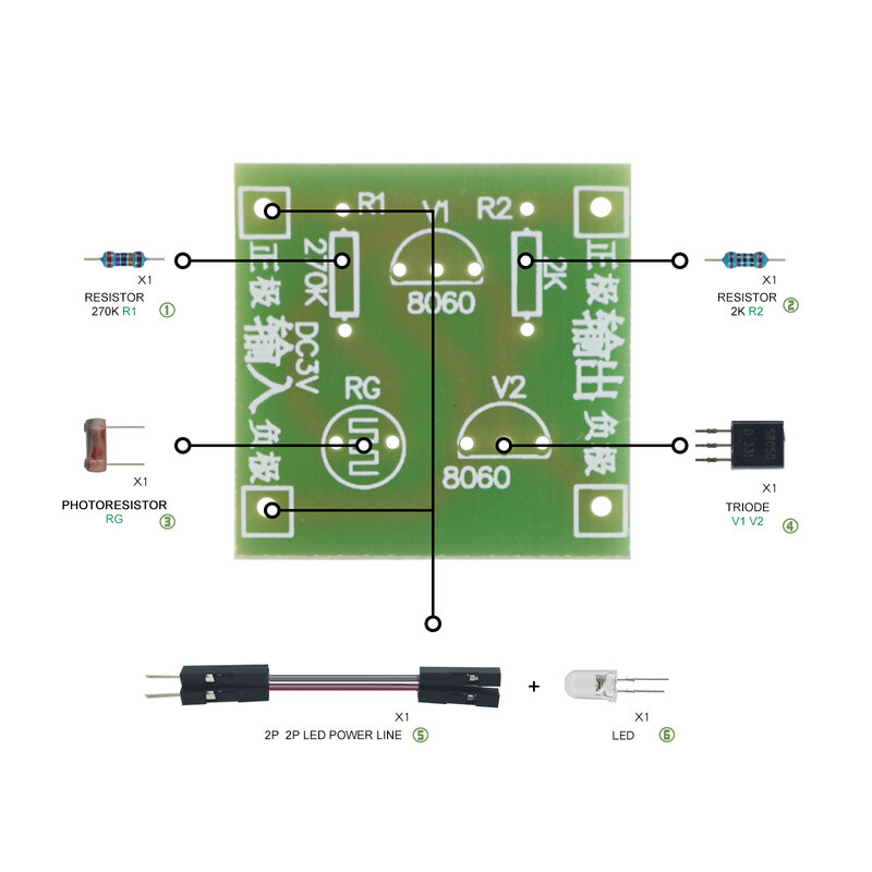 Kit DIY lampu malam LED Sensor modul sakelar cerdas kontrol cahaya lampu meja Kit elektronik