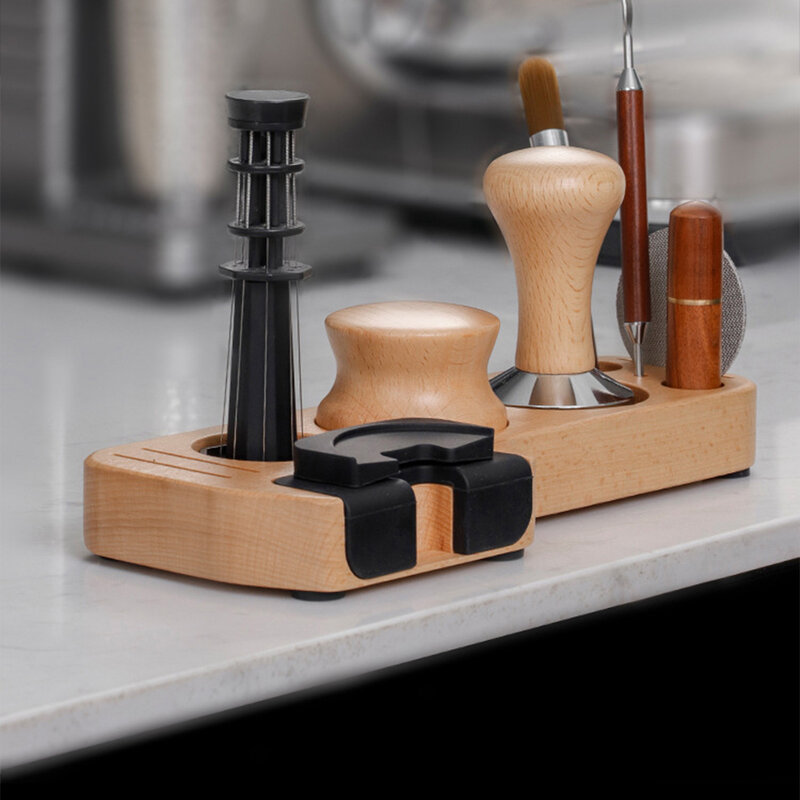 Coffee Tamper Station 58mm Artistic Wooden Holder For Coffee Lovers Durable Coffee Tamper Holder 58Mm Stand Tamper Stand