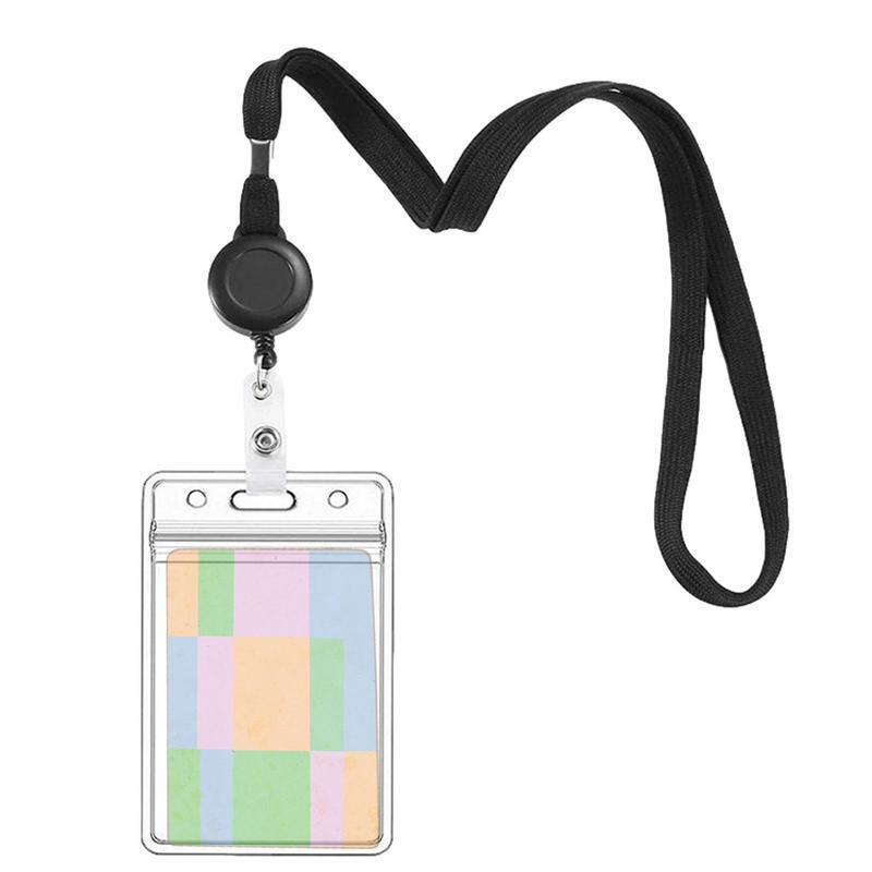 Porte-Badge d'identification Vertical, protection transparente et étanche pour badges d'identité, fourniture de bureau, pour les réunions d'affaires et les entreprises