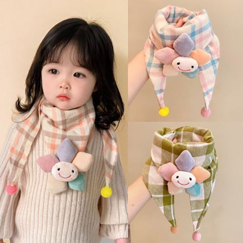 Breathable Cute Baby Scarves Cute Cotton Windproof Children's Triangular Scarf Warm Soft and Skin Friendly Baby Scarf