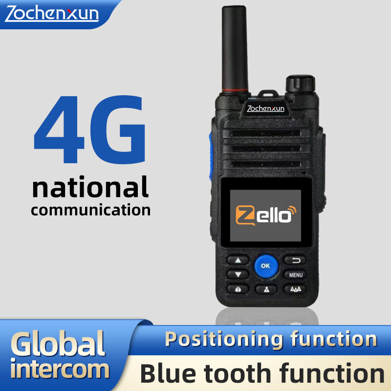 B5 Zello-walkie-talkie 4g con tarjeta Sim, Radio bidireccional de largo alcance, diente azul, Profesional, potente