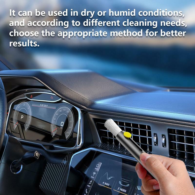 Car Interior Multi-Purpose Escovas de limpeza, Escova purificador, Equipamento de lavagem com fibra Escova cabeça para ventilação Assentos