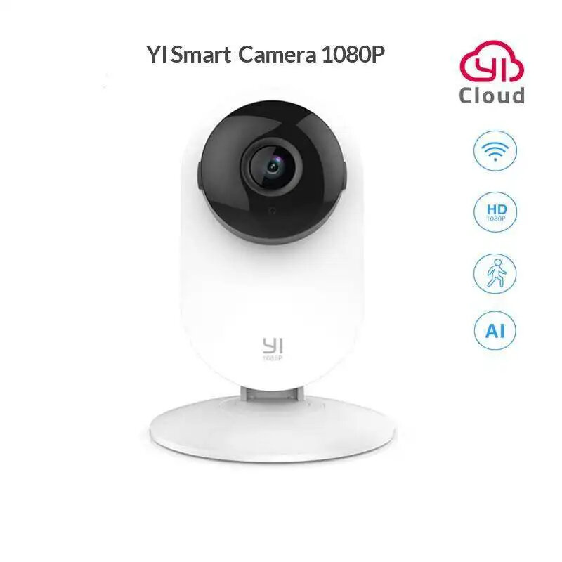 Yi กล้องวิดีโอ IP 1080P สำหรับบ้านกล้องวิดีโอกล้องวีดีโออัจฉริยะพร้อมการตรวจจับมอนอุปกรณ์ป้องกันความปลอดภัยกล้องถ่ายวิดีโอขนาดเล็ก