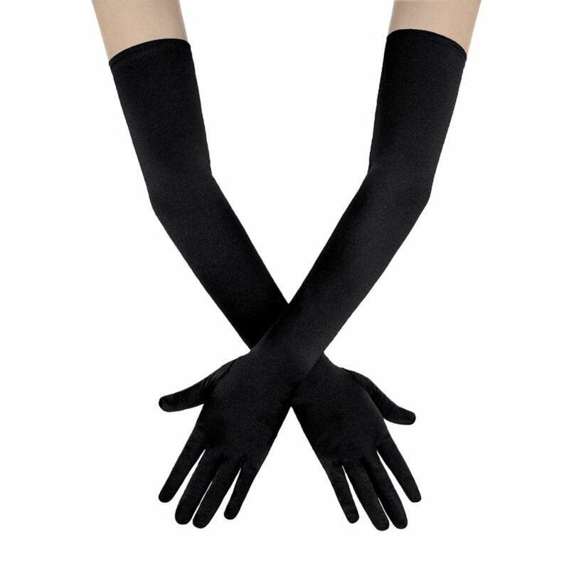 Bekleidungs zubehör einfarbige Abendkleid handschuhe Frauen lange Handschuhe Voll finger handschuhe Arm wärmer Party formelle Handschuhe